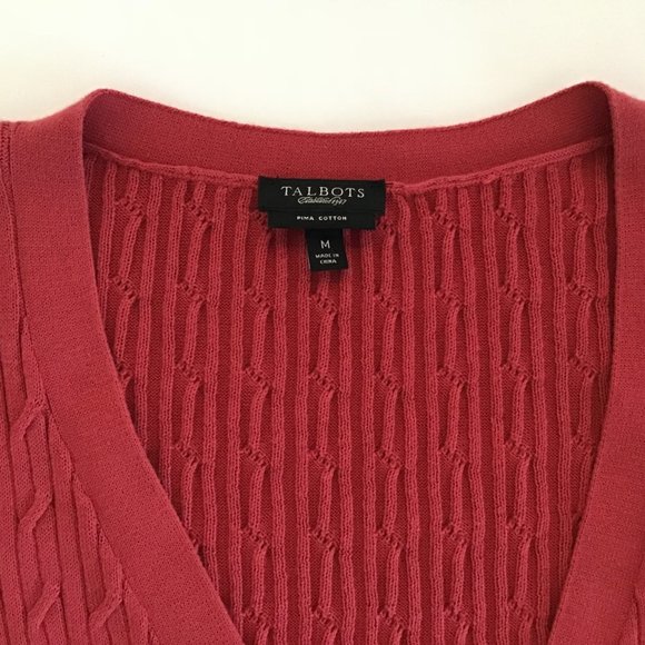 Talbots salmon short sleeve sweater size M, - Picture 2 of 3